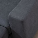 Divano Angolare 3 Posti in Lino con Penisola  Grigio