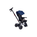 Passeggino Triciclo con Sedile Girevole 65x47x110 cm con Cappotta e Cestini Blu  