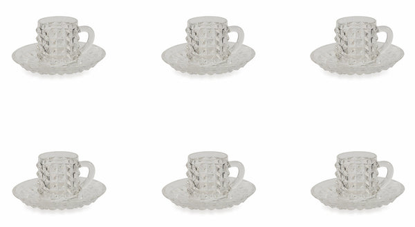 Set mit 6 Kaffeetassen aus Glas Villa d'Este Home Tivoli Diamond sconto
