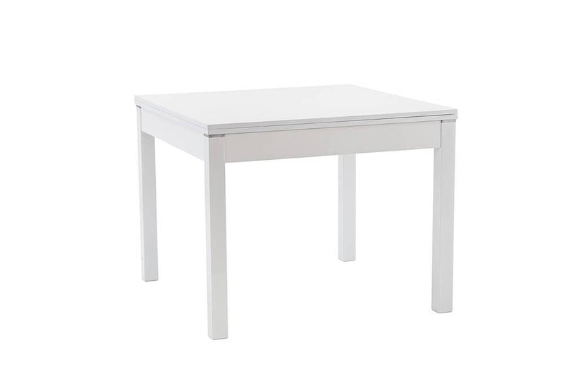 Tavolo da Pranzo Allungabile a Libro in Melamina 100/200x100x78cm TFT  Raff Bianco Lucido