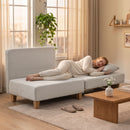 Poltrona Letto Singolo 2 in 1 Pieghevole Salvaspazio 94x63x89 cm con Cuscini in Tessuto Misto Crema      