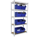Set 12 Contenitori a Bocca di Lupo 28x42,5x26 cm in Plastica max 50 kg Blu 
