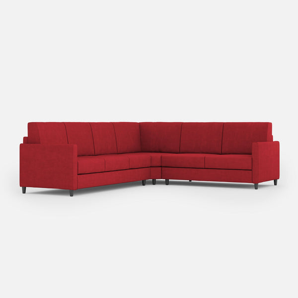 Divano Angolare 6 Posti 281x241x85 cm Karay in Tessuto Rosso prezzo