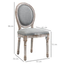 Set 2 Sedie 51x55x 96 cm in Legno e Tessuto Grigio
