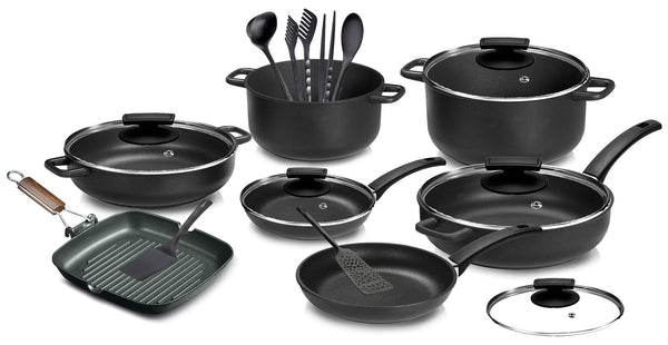 Olympia Supreme 18-teiliges Kochgeschirr-Set aus Antihaft-Druckguss-Aluminium sconto