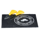 Set per Formaggio Coltello Forchetta e Vassoio Rettangolare in Ardesia      