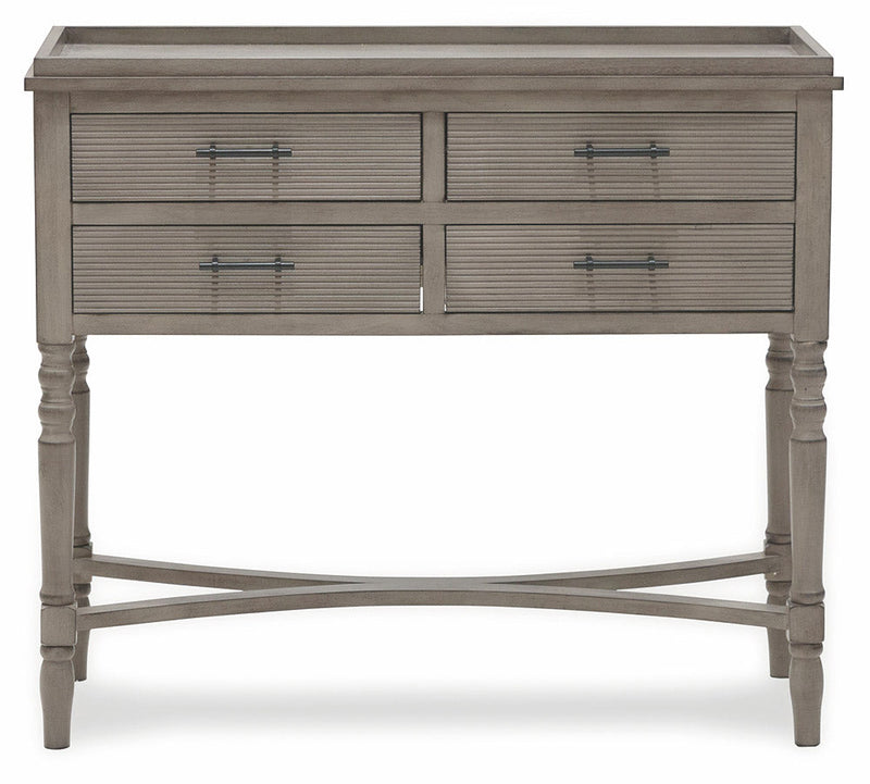 Consolle 4 Cassetti 90x38x78 cm in Legno Soriani Tortora Anticato