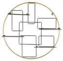 Porta Bottiglie da Muro Decor 63,5x9,5x62 cm in Ferro Oro e Nero