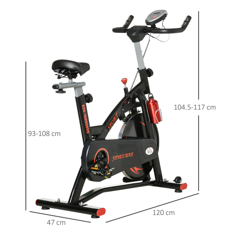 Cyclette Volano da 10kg 47x120x104,5-117 cm con Schermo LCD e Resistenza Magnetica