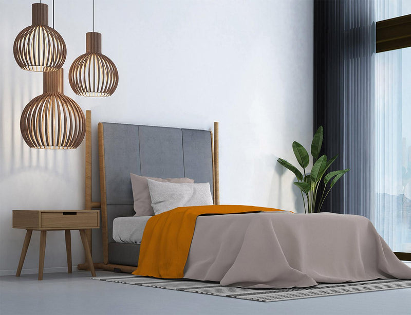 Set Lenzuola Sopra Sotto e Federe in Cotone Zucca Varie Misure