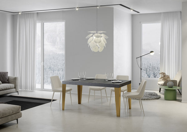 acquista Tavolo Allungabile 160-420x90x77 cm Flame Cemento