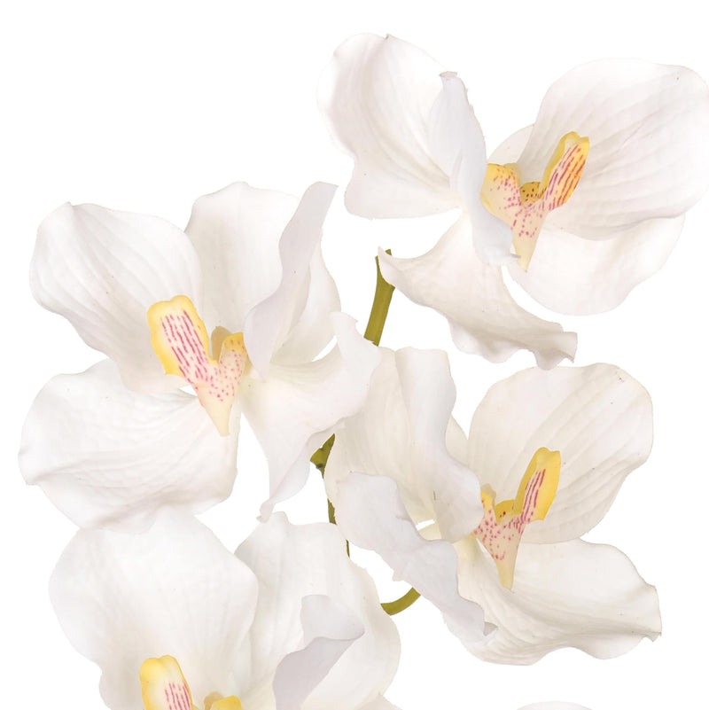Set 3 Orchidea Artificiali Vanda Altezza 100 cm Bianco