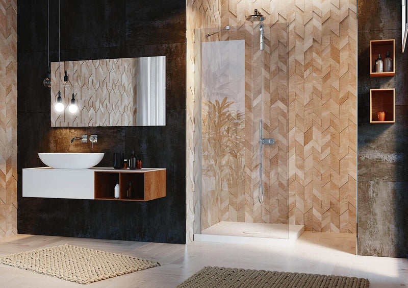 Parete Doccia Walk-In in Cristallo Trasparente 6mm H190 Fosterberg Herning Varie Misure