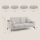 Divano 3 Posti 186x95x91 cm in Tessuto Giallo