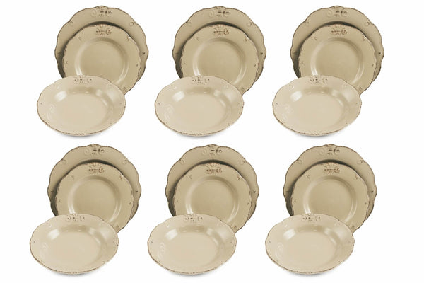 sconto Tafelservice aus Steingut 18 Teile Villa d'Este Home Tivoli Duchess Mud