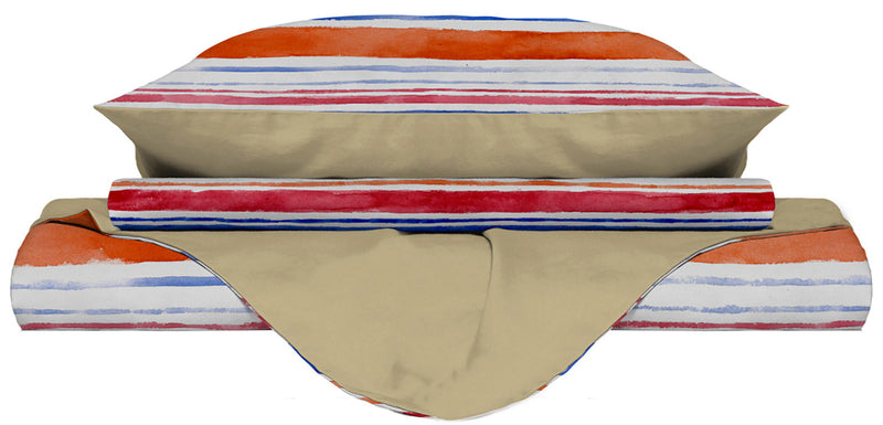 Copripiumino con Stampa sul Sacco e Federe Doubleface Strisce