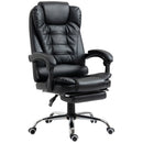 Sedia Poltrona da Ufficio Presidenziale 64.5x69x109-117 cm in Similpelle Nero