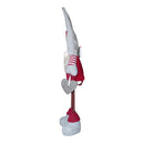 Gnomo di Natale H50 cm con Luce Grigio e Rosso