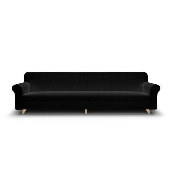 sconto Bezug für 4-Sitzer-Stretchsofa aus schwarzem Polyester