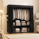Armadio Salvaspazio 170x45x167 cm con 5 Aste 4 Ripiani 6 Tasche Laterali in Tessuto Nero      