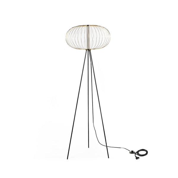 acquista Lampada da Terra a LED 50x50xH150 cm in Acciaio e Metallo Mizar Ottone Lucido