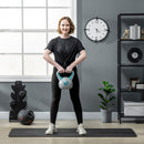 Kettlebell 10 kg con Base Piatta e Impugnatura 25x16x27,5 cm in PU e Sabbia Blu      