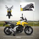 Moto Elettrica per Bambini 3-6 Anni Licenza Honda 12V Doppi Motori Rotelle 3 km/h Max 30kg Giallo      