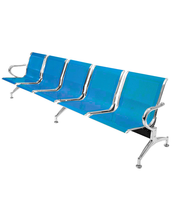 acquista Bank für Wartezimmer 5 Sitze aus blauem Stahl