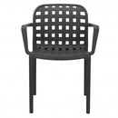 Sedia da Giardino Sharon 58x57,5x82,5 h cm in Polipropilene Grigio scuro