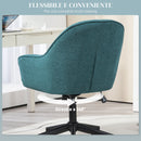 Sedia da Ufficio Girevole ad Altezza Regolabile 63x66x86-96 cm in Tessuto Effetto Lino e Acciaio Verde Scuro