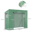 Serra da Giardino 200x77x148-169 cm 2 Finestre e Copertura Rinforzata in Acciaio e PE Verde