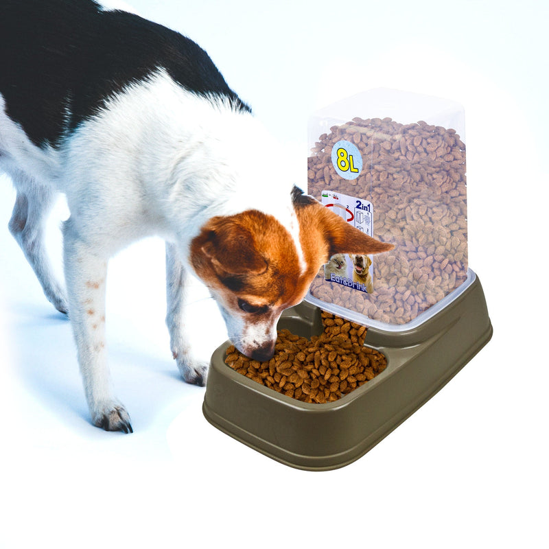 Dispenser automatico a caduta 2in1 per crocchette e acqua 8L