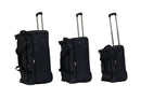 Set 3 Valigie Borsone Trolley Ultraleggero con Ruote in Poliestere Ravizzoni Bacco Nero