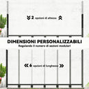 Legnaia da Esterno 235x31x116 cm con Telo Impermeabile e Struttura Regolabile in Metallo Nero      