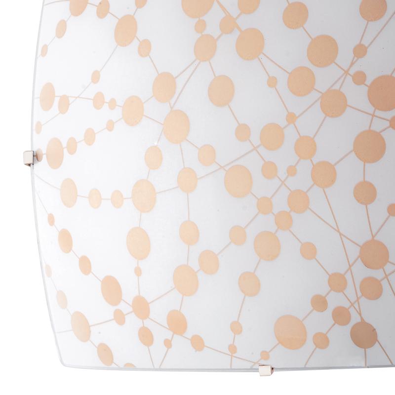 Plafoniera Moderna Pois Arancio Vetro Quadrata Lampada Led 28 watt Luce Naturale