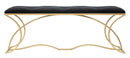 Panca Sunshine 120x40x45 cm in Ferro e Specchio Oro e Nero