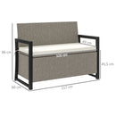 Panchina da Giardino 2 Posti 117x60x86 cm Contenitore da 151.5L in Rattan PE Crema  