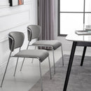 Set 4 Sedie in Metallo e Poliestere  Grigie