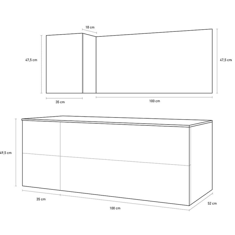 Mobile da Bagno sospeso Samoa 01C Laccato Rosso TFT