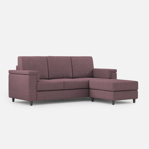 Divano 3 Posti con Pouf 208x155x85 cm Marrak in Tessuto Prugna prezzo