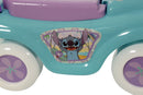 Macchina Cavalcabile per Bambini Volante Direzionabile Vano Contenitore e Telefono Disney Stitch Azzurro e Viola