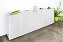 Credenza 4 Ante + 3 Cassetti 220,1x41,4x86 cm Bloom Bianco Lucido