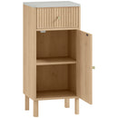 Mobile Bagno Salvaspazio 36x30x80 cm con Cassetto e Anta in MDF Rovere      