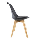 Sedia da Pranzo 48x50x82 cm Piedi in Legno Nera