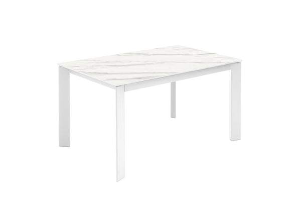 sconto Tavolo Allungabile 140/190x90x76 cm in Metallo David Marmo Bianco Opaco