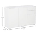 Mobile Multiuso 117x36x74 cm 2 Cassetti 3 ante  Bianco