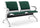 Panca per Sala Attesa 2 Posti da Ufficio con Cuscino in Acciaio e Similpelle Argento/Verde bosco