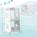 Torre Montessoriana Scala Convertibile in Tavolo con Sedia 60x44,5x86 cm in Legno Bianco 