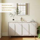 Specchio da Parete Rettangolare 50x50 cm con Ganci in Vetro e MDF Bianco      