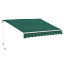 Tenda da Sole a Manovella 3x2 m ad Angolazione Regolabile in Alluminio Acciaio e Poliestere Verde      